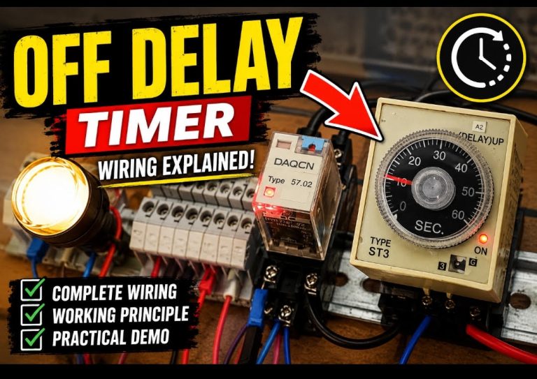 Learn how to connect a 24V DC photoelectric sensor to an AC timer relay using an interposing relay. Complete wiring guide with diagrams, explanations, and troubleshooting.