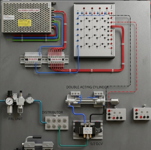 Electro-Pneumatic Reciprocating System Using a 5/2 Solenoid Valve