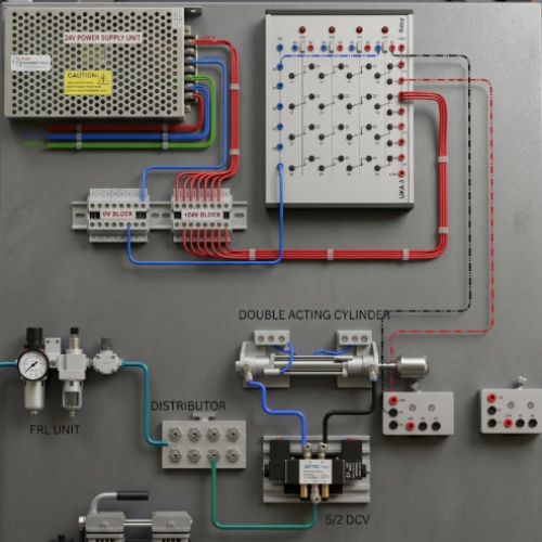 Electro-Pneumatic Reciprocating System Using a 5/2 Solenoid Valve