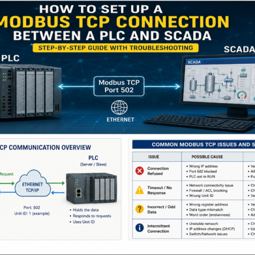 How to Set Up a Modbus TCP Connection Between a PLC and SCADA