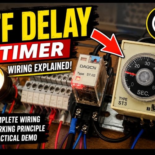Learn how to connect a 24V DC photoelectric sensor to an AC timer relay using an interposing relay. Complete wiring guide with diagrams, explanations, and troubleshooting.